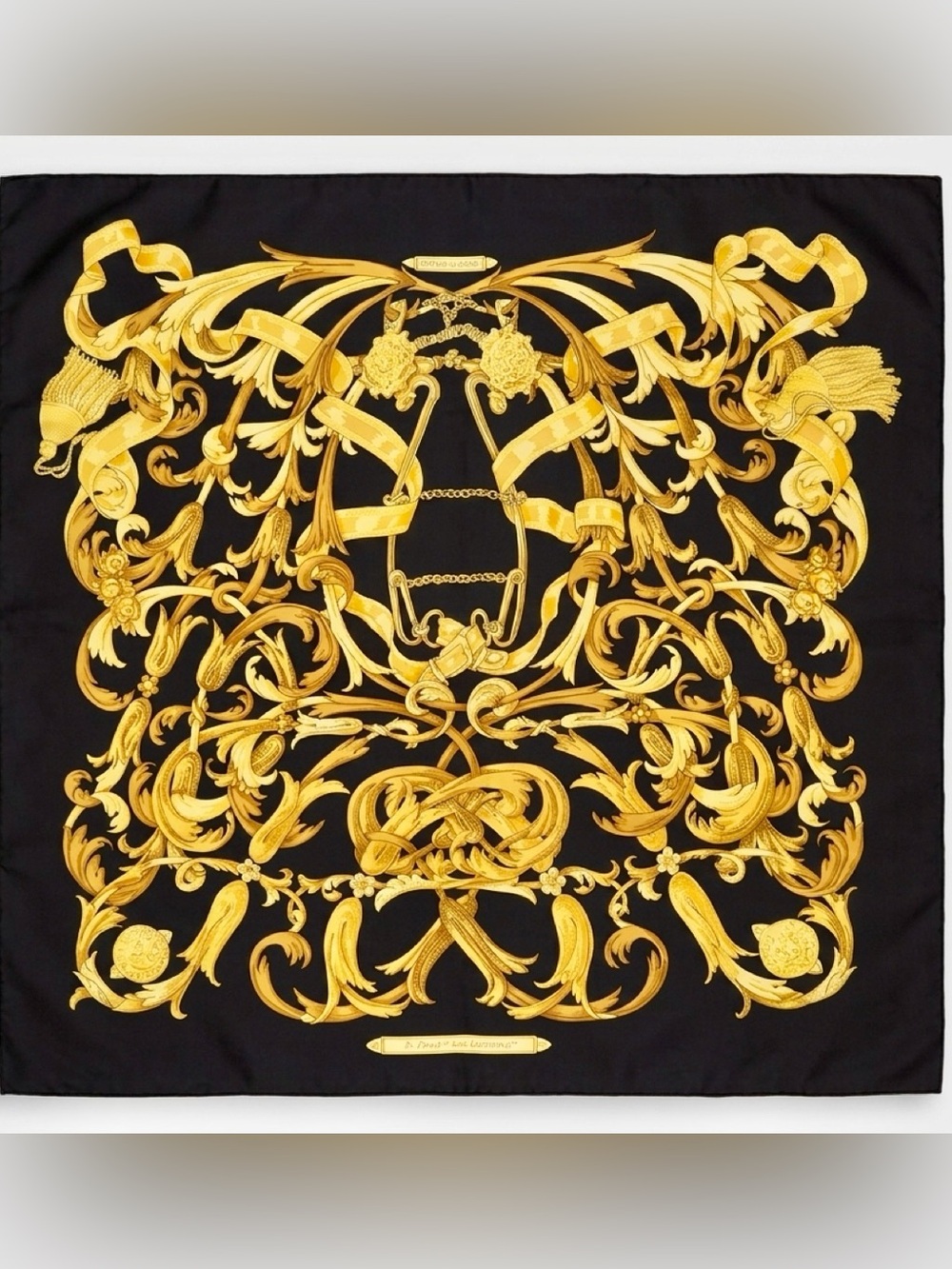 Authentic Hermès Le Mors à la Connétable Silk Carré 90 Scarf